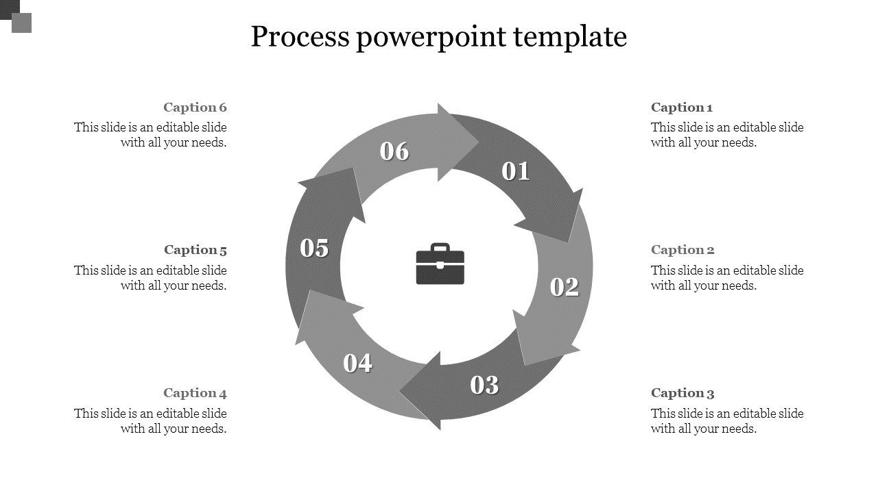 Free - Attractive Process PowerPoint Template In Grey Color